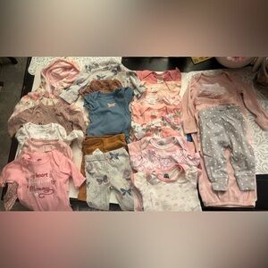 Baby Clothes Lot 22ea Bundle for 0-3 Months Girl Bodysuit Pants Pajamas Outfits